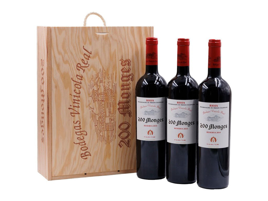 200 Monges Reserva Estuche Madera 3 botellas