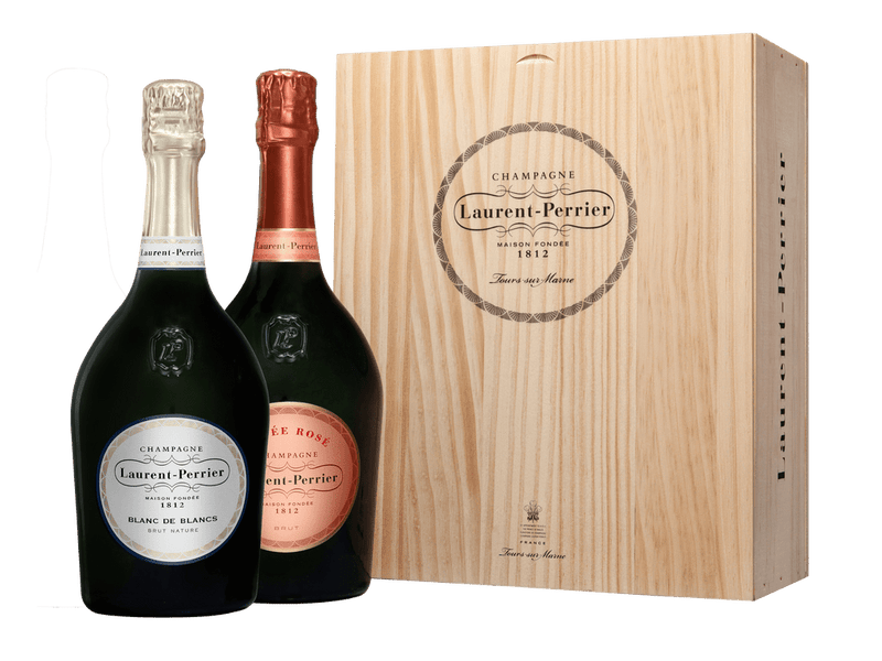 Laurent - Perrier Blanc de Blancs & Rosé Brut Estuche Madera 2 botellas