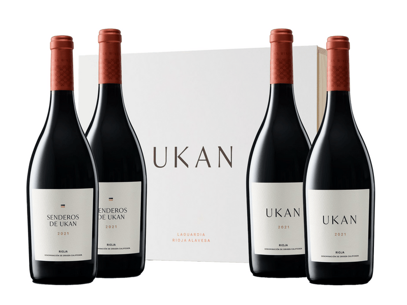Ukan & Senderos de Ukan Estuche Madera 4 botellas